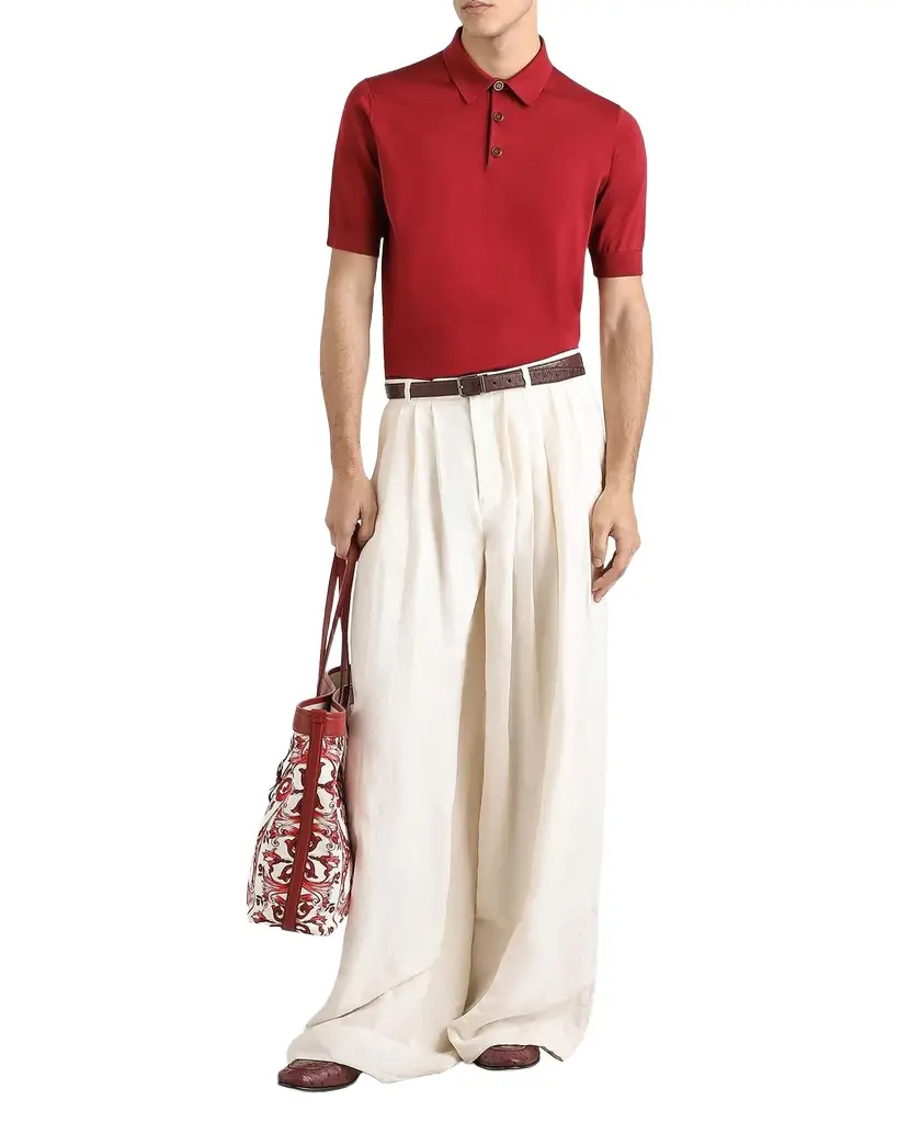 Dolce & Gabbana Men 's Silk Knit Short-Sleeve Polo Sweater