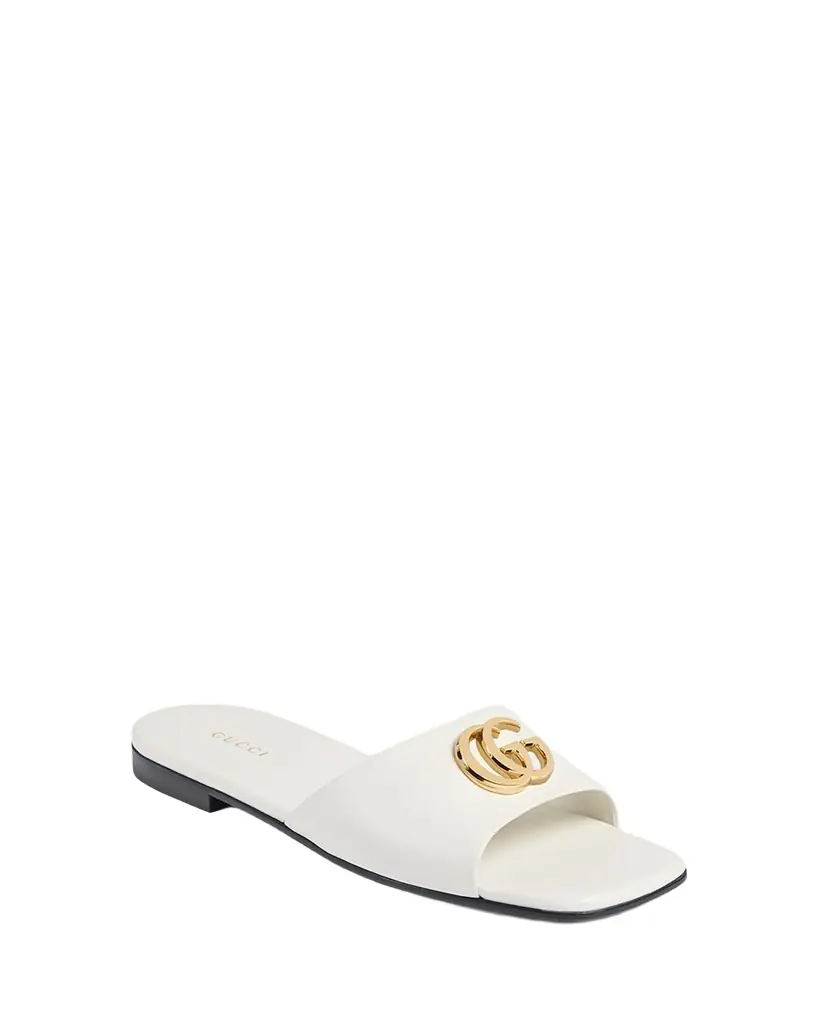 Gucci Marmont GG Leather Slide Sandals