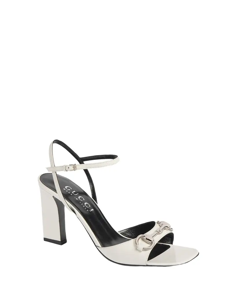 Gucci 85mm Signora Patent Leather Sandals with Horsebit
