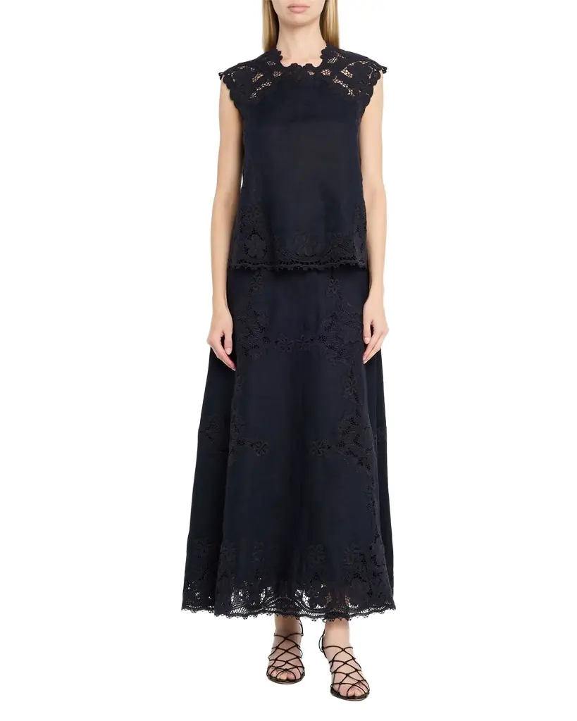 Ulla Johnson Amelie Embroidered Linen-Blend Top