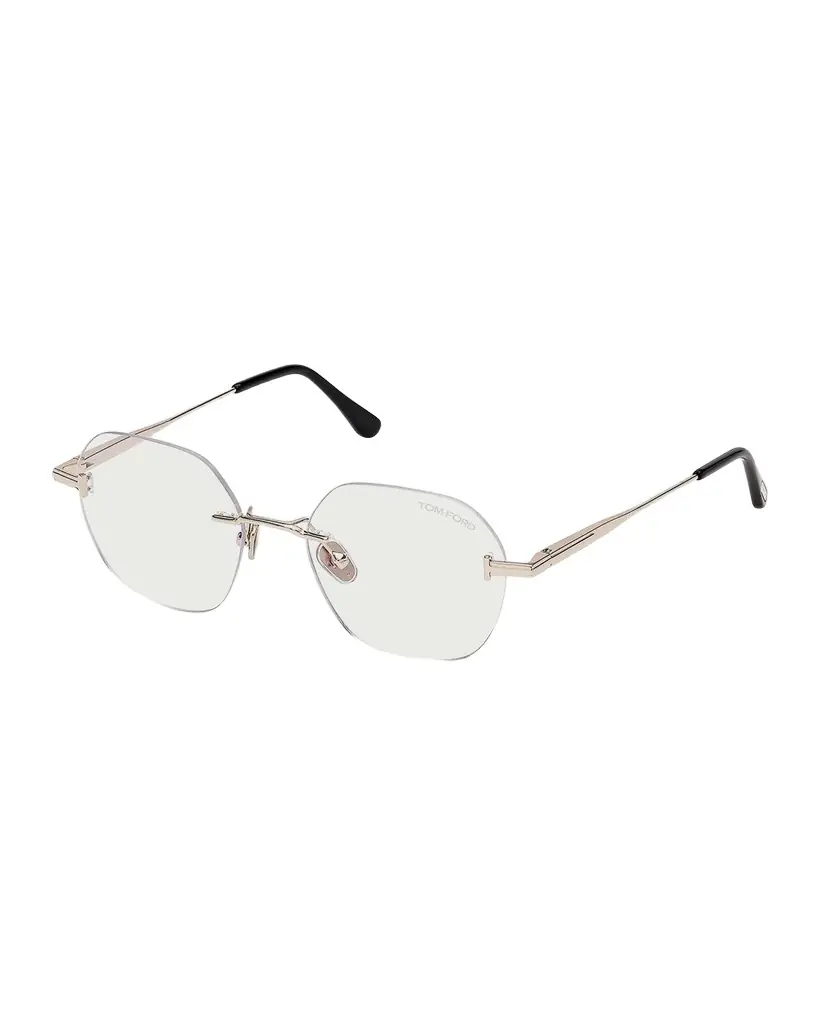 TOM FORD 52MM Blue Block Geometric Eyeglasses