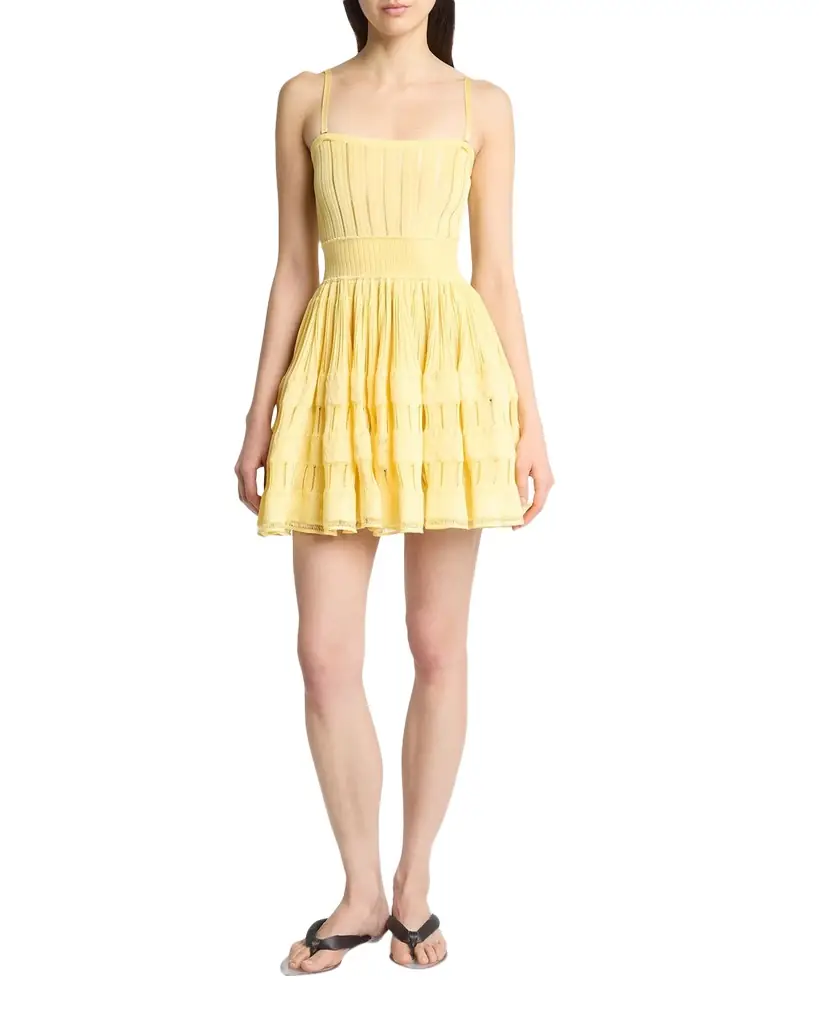 ALAIA A-Line Crinoline Mini Dress with Removable Straps