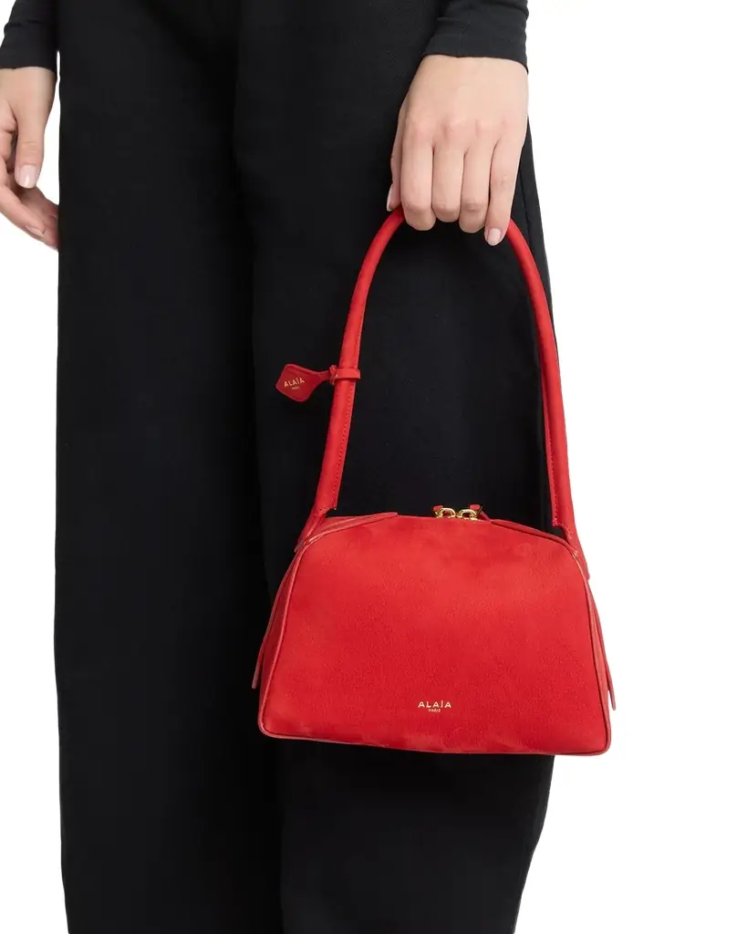 ALAIA Le Bouledogue Dome Suede Top-Handle Bag