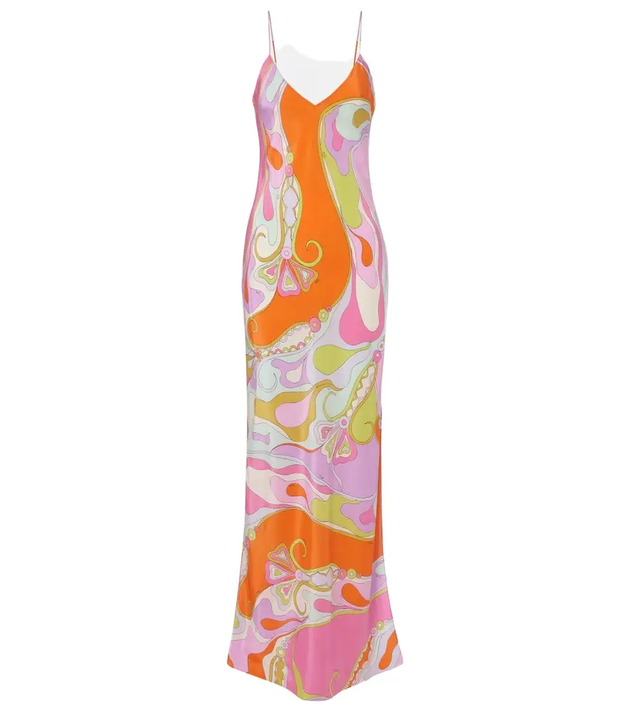 Pucci Orchidee silk twill maxi dress