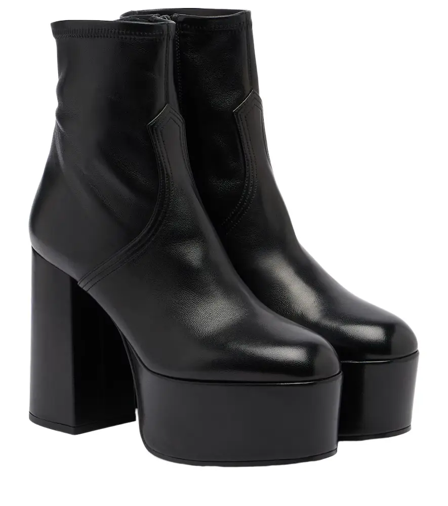 Valentino Garavani Fawcette leather platform ankle boots