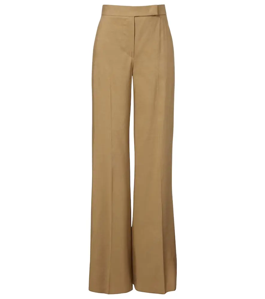 Max Mara Linen and silk twill wide-leg pants