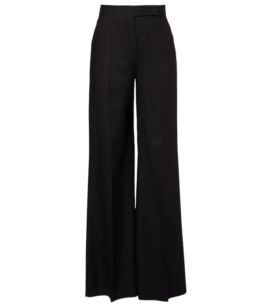 Max Mara Linen and silk twill wide-leg pants