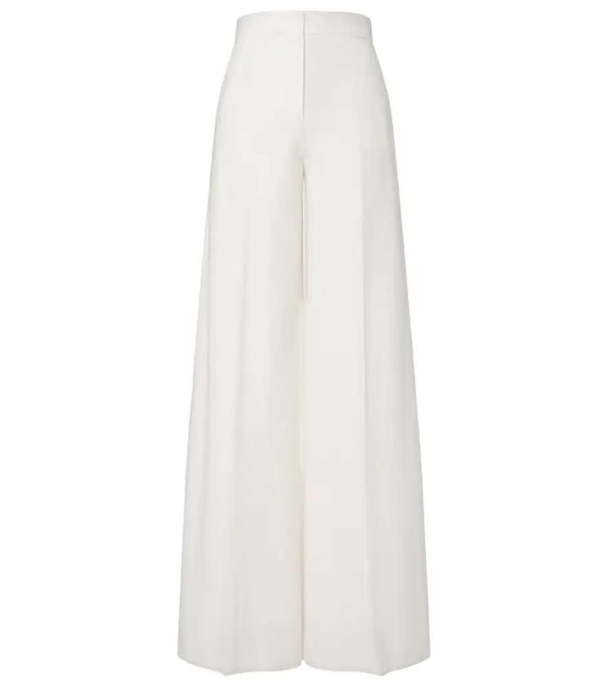 Max Mara Cotton piqué wide-leg pants