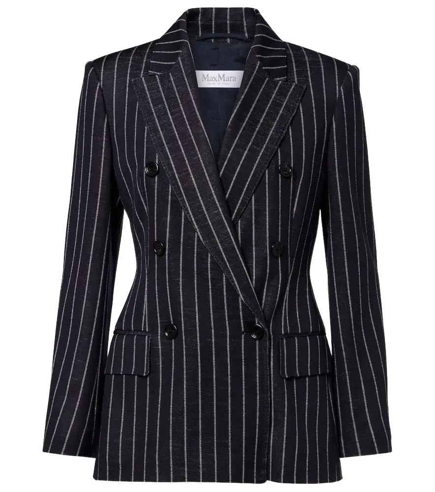 Max Mara Pinstripe double-breasted jersey blazer
