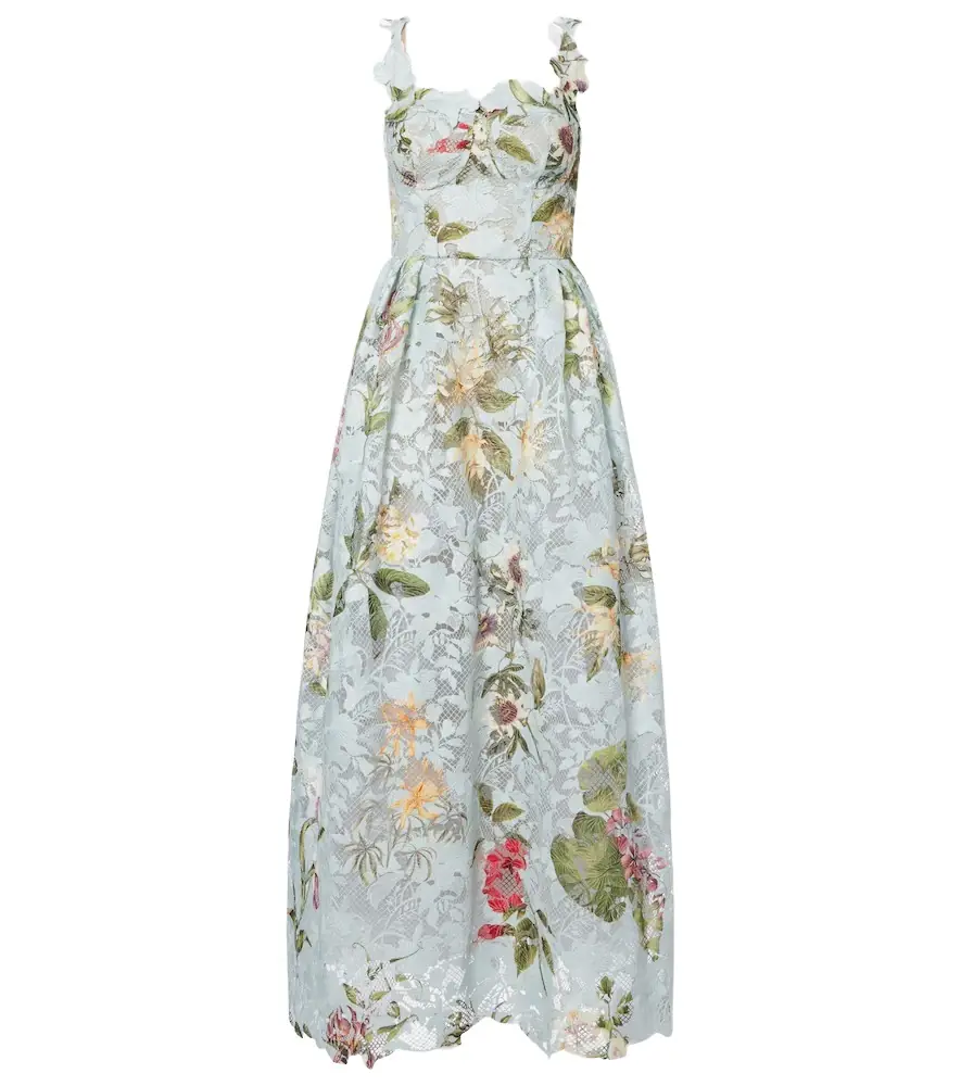 Oscar de la Renta Floral lace guipure cocktail dress