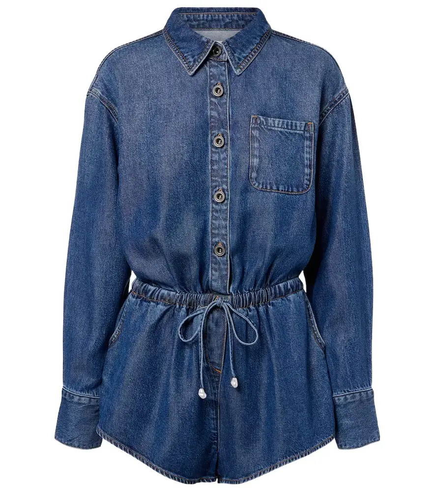 Self-Portrait Denim romper