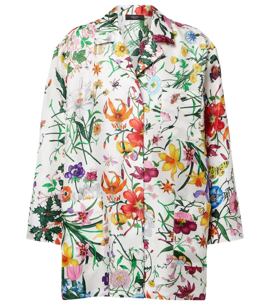 Gucci Floral silk twill shirt