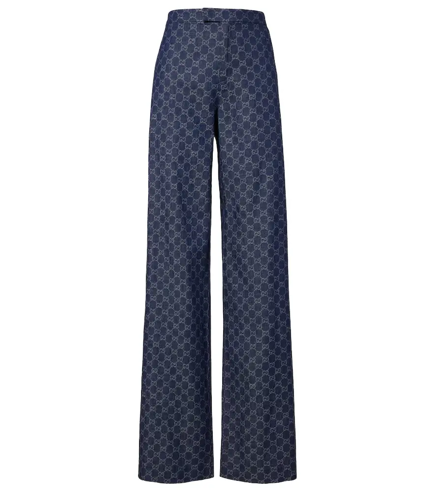 Gucci GG jacquard wide-leg jeans