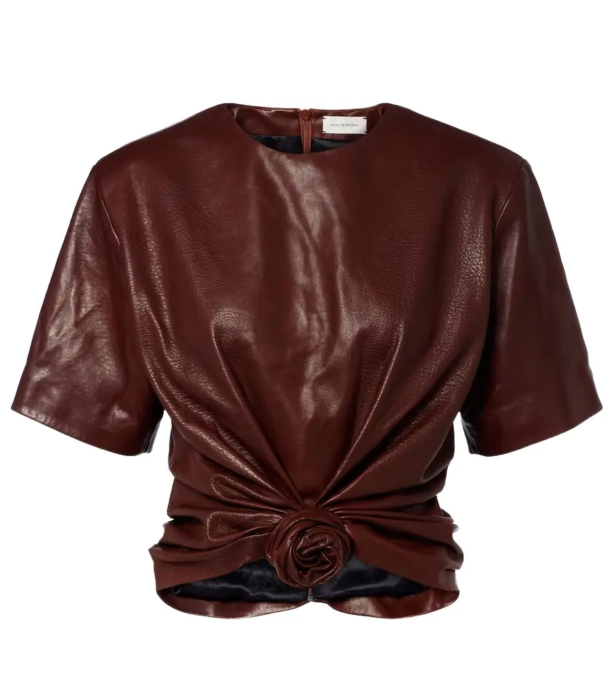 Magda Butrym Cropped leather top
