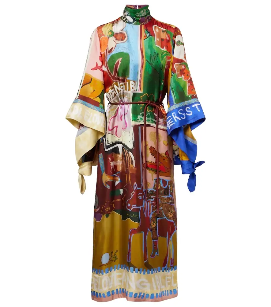 Alemais Alémais x MLAK Tangible Love printed silk midi dress