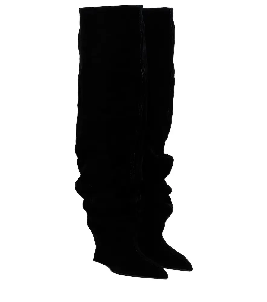 Balmain Suede over-the-knee boots