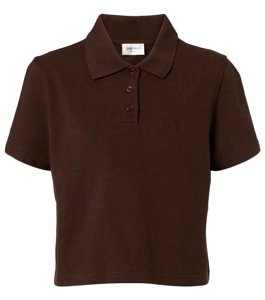 Saint Laurent Cassandre cotton piqué polo shirt