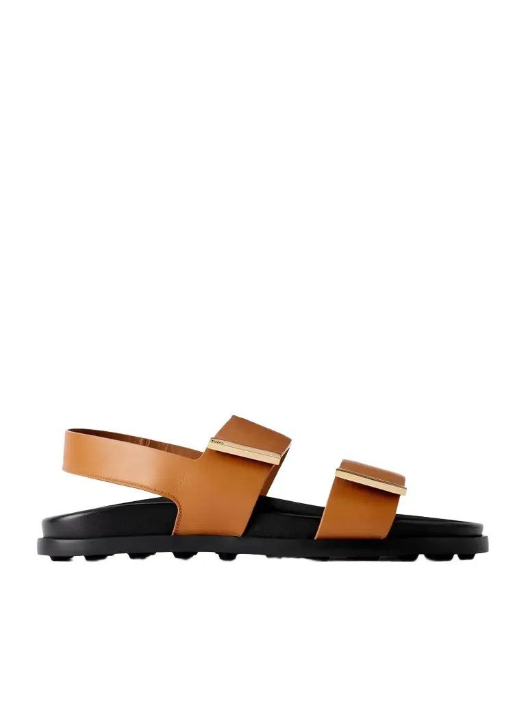 Tod's Buckled Leather Slingback Sandals