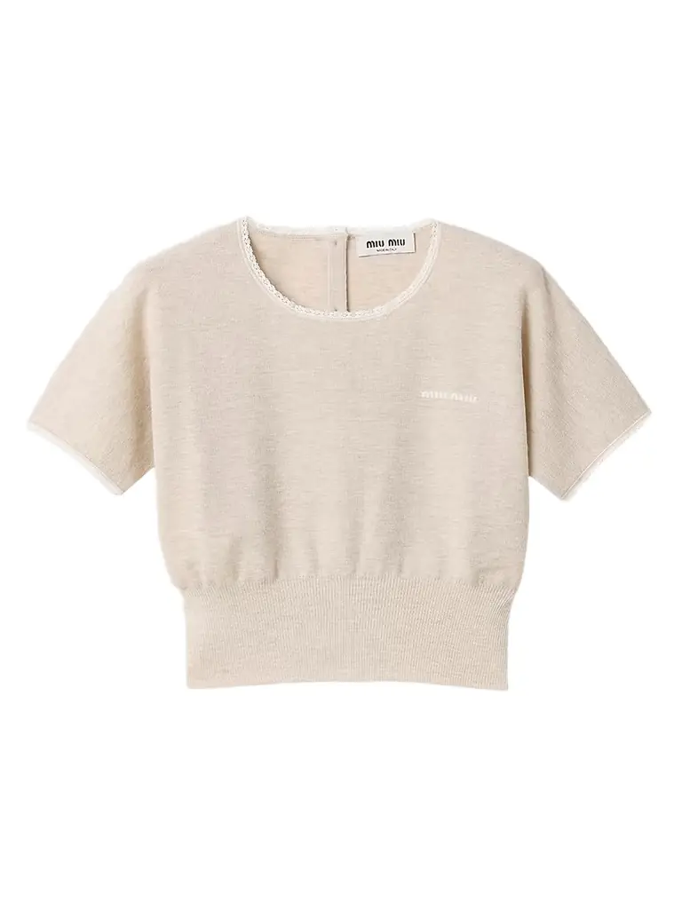 Miu Miu Women's Cashmere Sweater - Beige Khaki