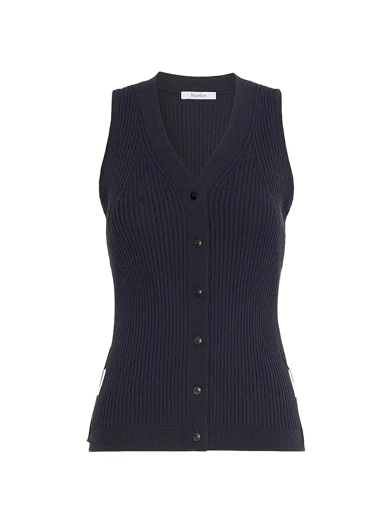 Max Mara Women's Cotton and Viscose Yarn Gilet - Ultramarine
