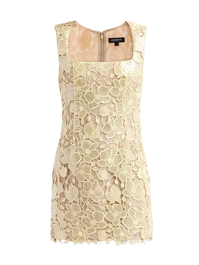 Retrofête Women's Elainy Embroidered Mini Dress - Yuzu