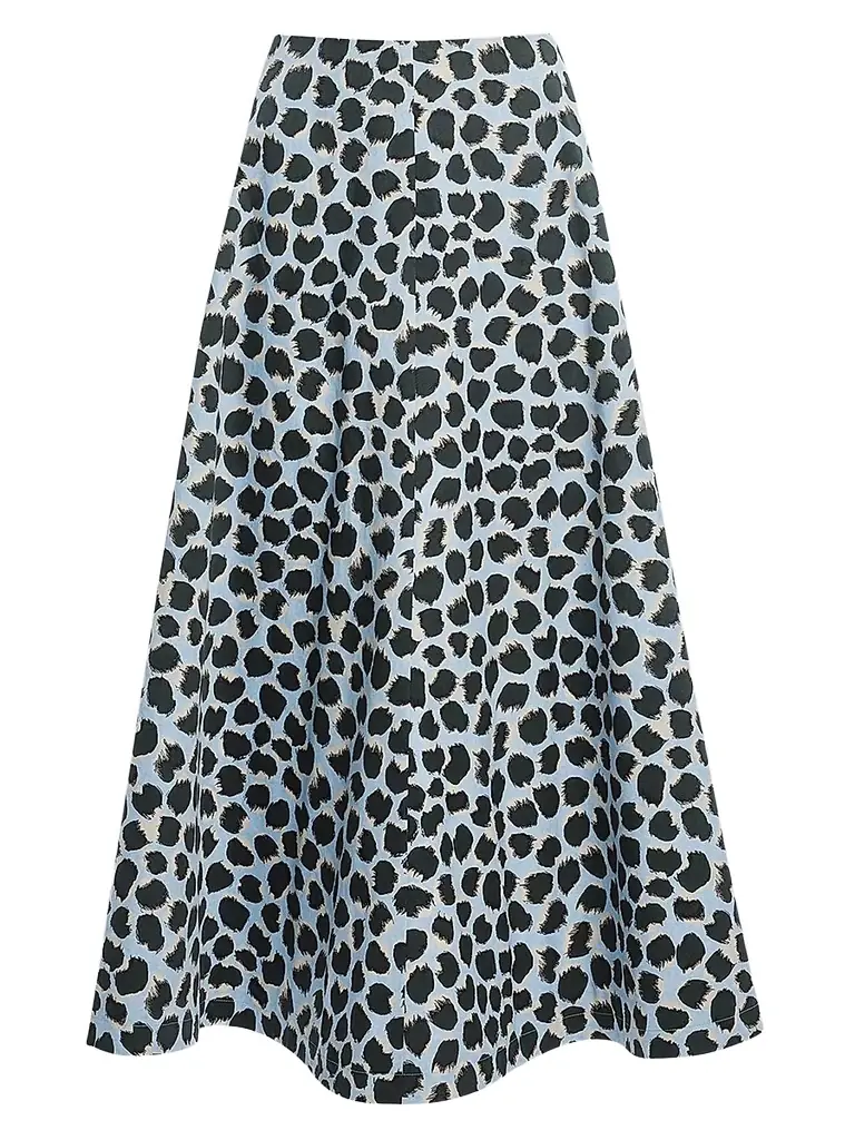 Altuzarra Women's Varda Animal Print Cotton Midi Skirt - Vapor Spotted Leopard - Women's Clothing