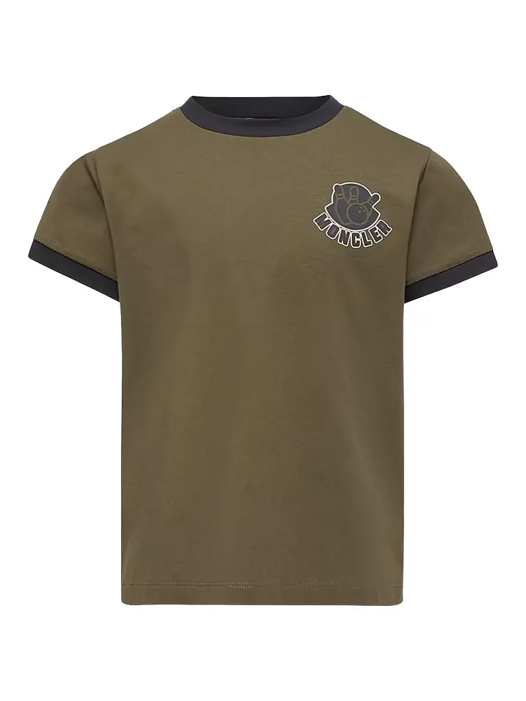 Moncler Little Boy's & Boy's Crewneck T-Shirt in Cotton - Olive Green
