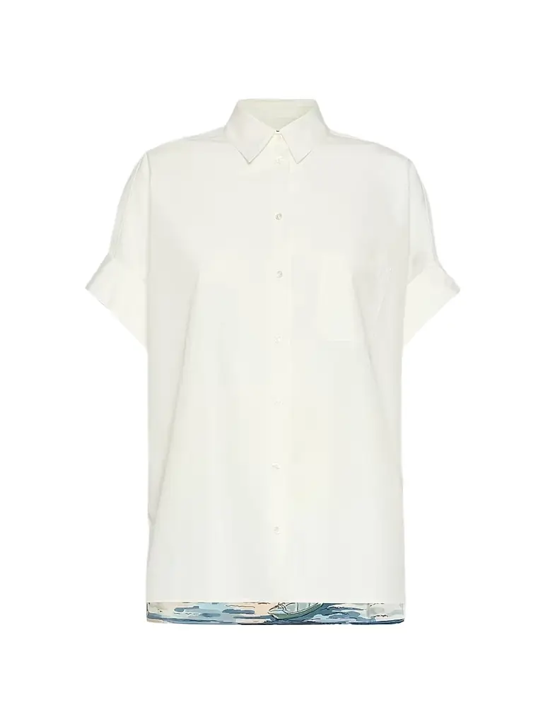 Weekend Max Mara Women's Cotton and Printed Silk Shirt - White