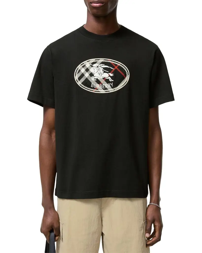Burberry Men 's Ryan EKD Check Cotton T-Shirt