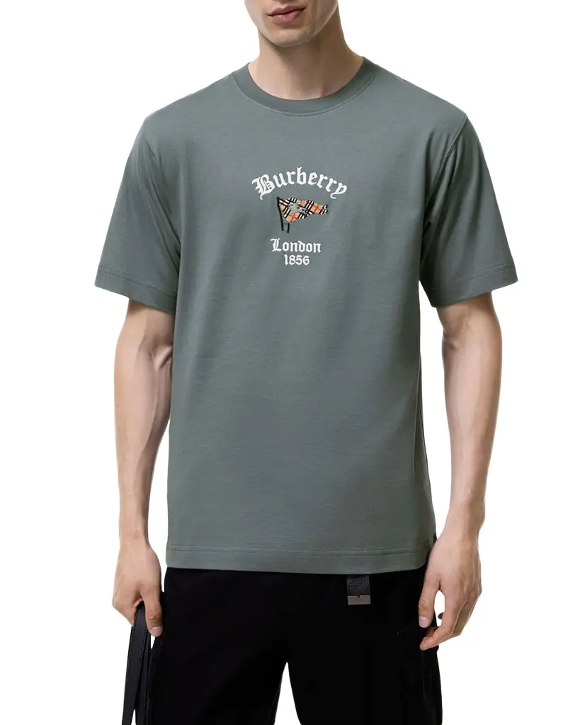 Burberry Men 's Ryan Checked Flag Cotton T-Shirt