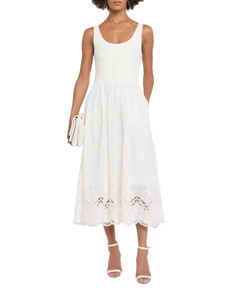Generation Love Leann Embroidered Combo Midi Dress