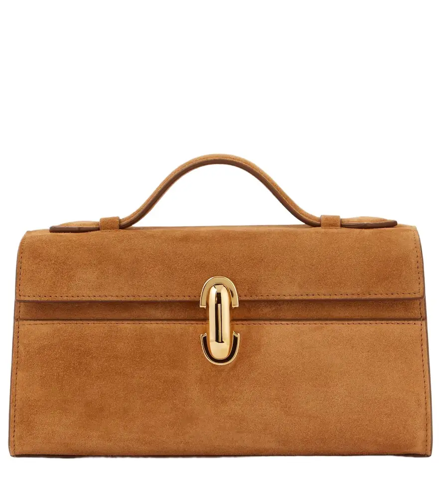 Savette Symmetry Pochette suede tote bag