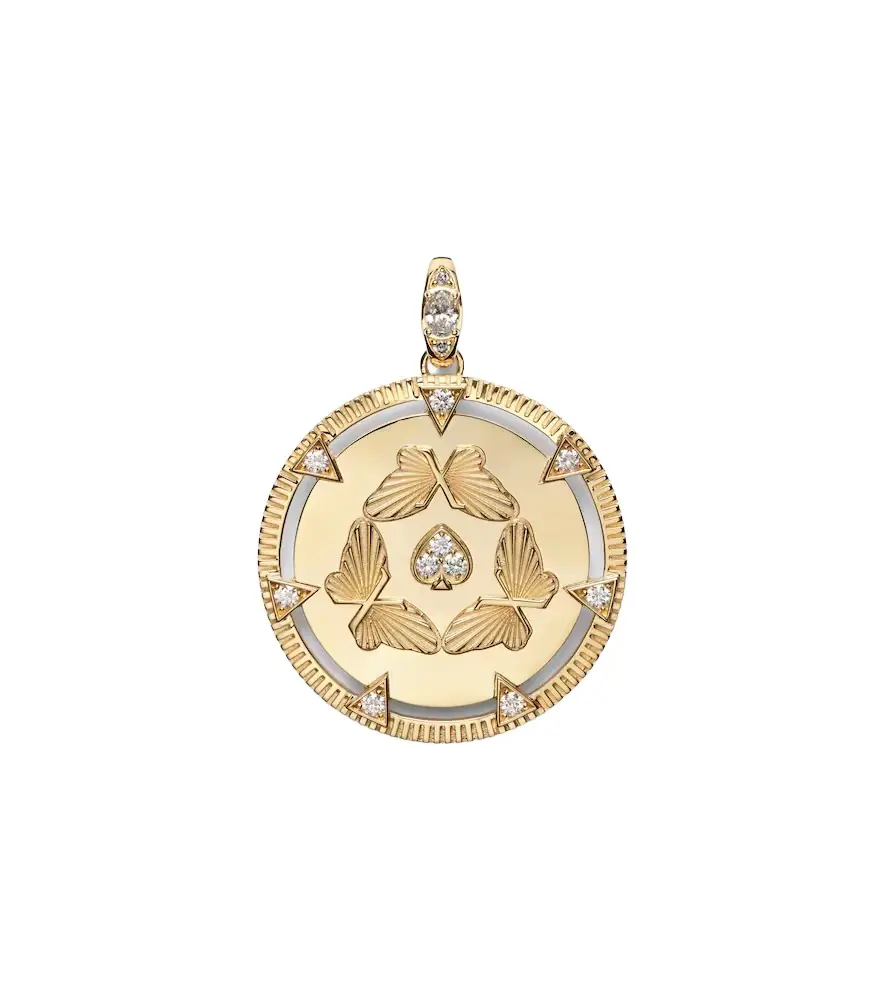 FoundRae Reverie Oversized 18k gold pendant with diamonds