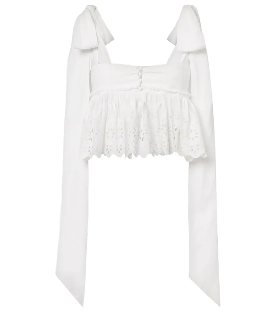 Chloe Chloé Broderie anglaise cotton top