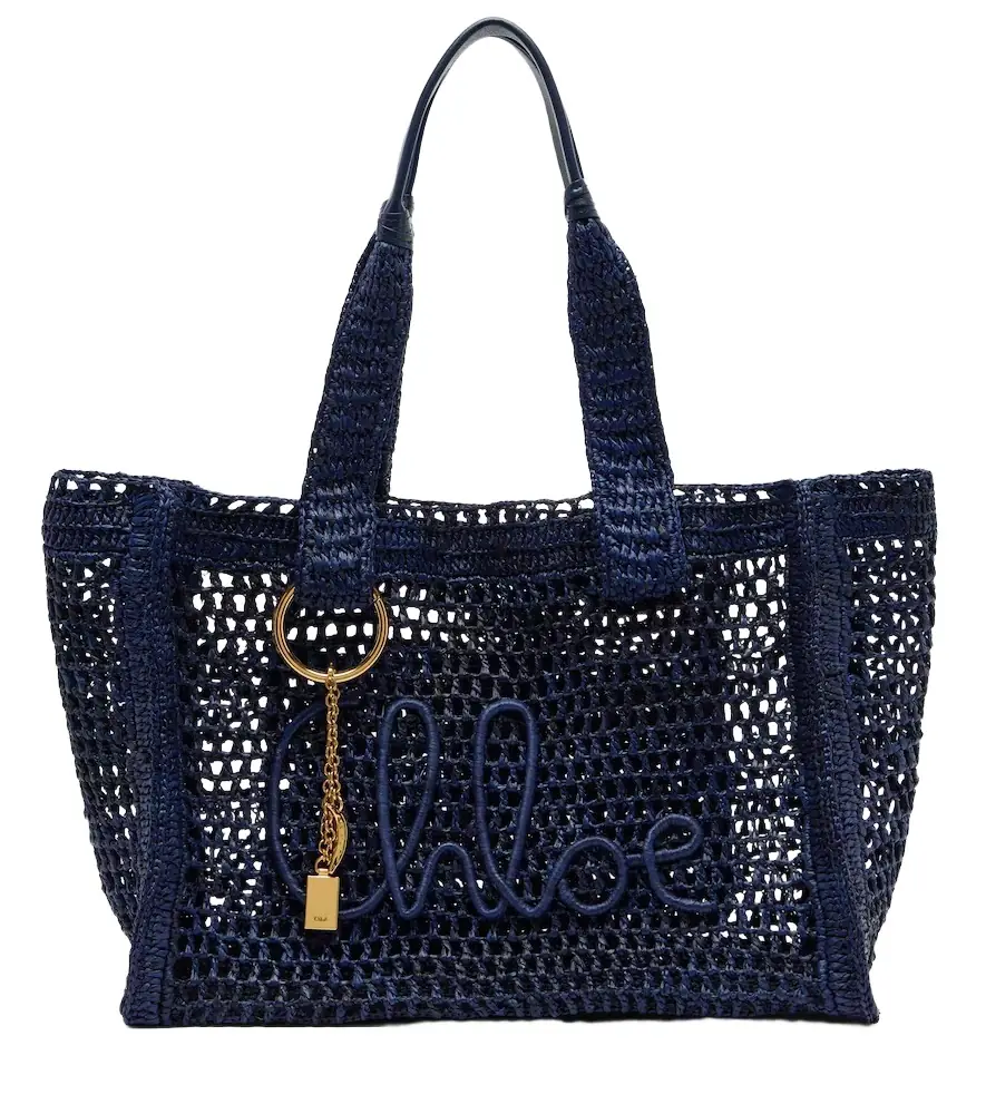 Chloe Chloé Summer Banana East-West raffia tote bag
