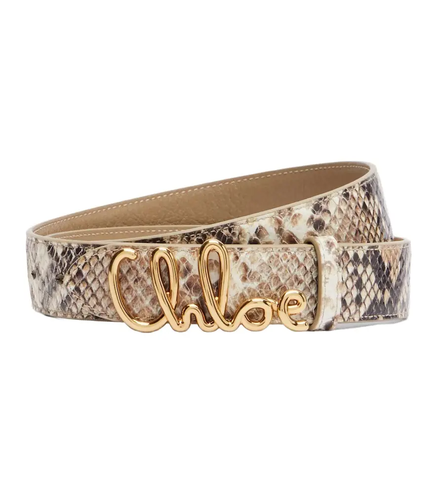 Chloe Chloé Chloé Iconic snake-effect leather belt