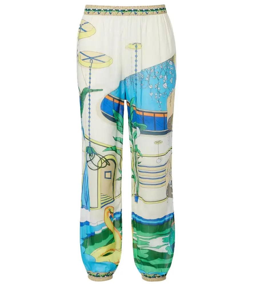 Tory Burch Printed cotton tapered pants