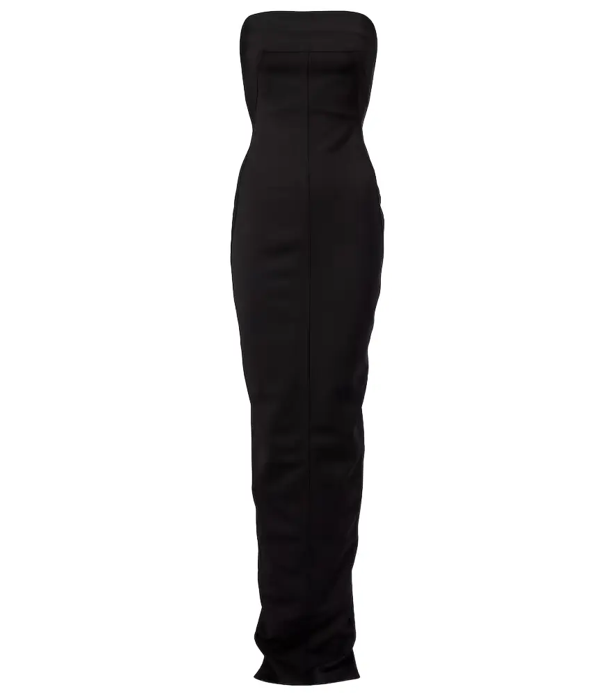 Rick Owens Wool-blend bustier gown