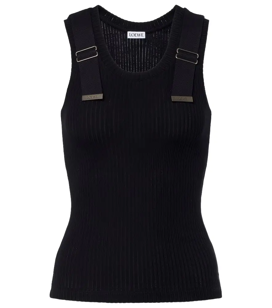 Loewe Ribbed-knit cotton-blend tank top
