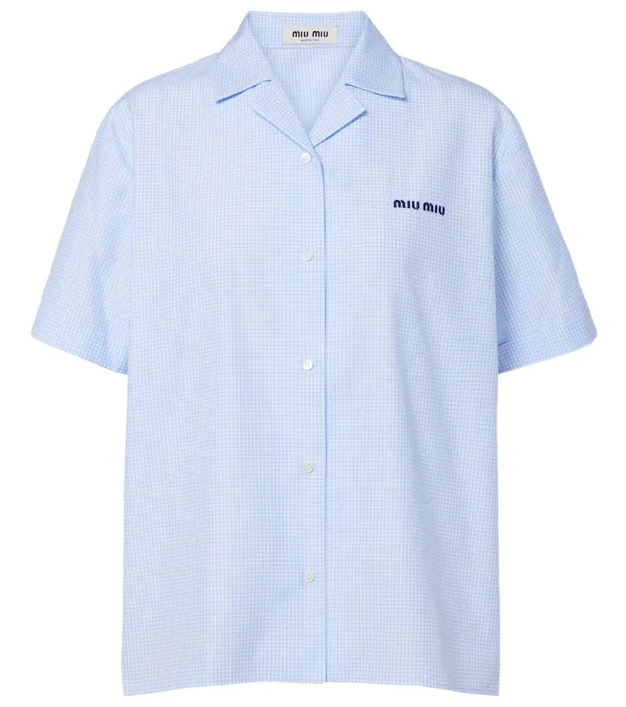 Miu Miu Gingham cotton poplin shirt