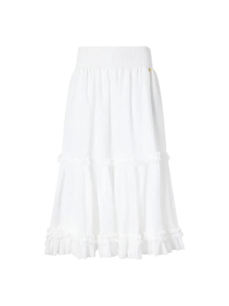 Balmain Ruffled Poplin Maxi Skirt