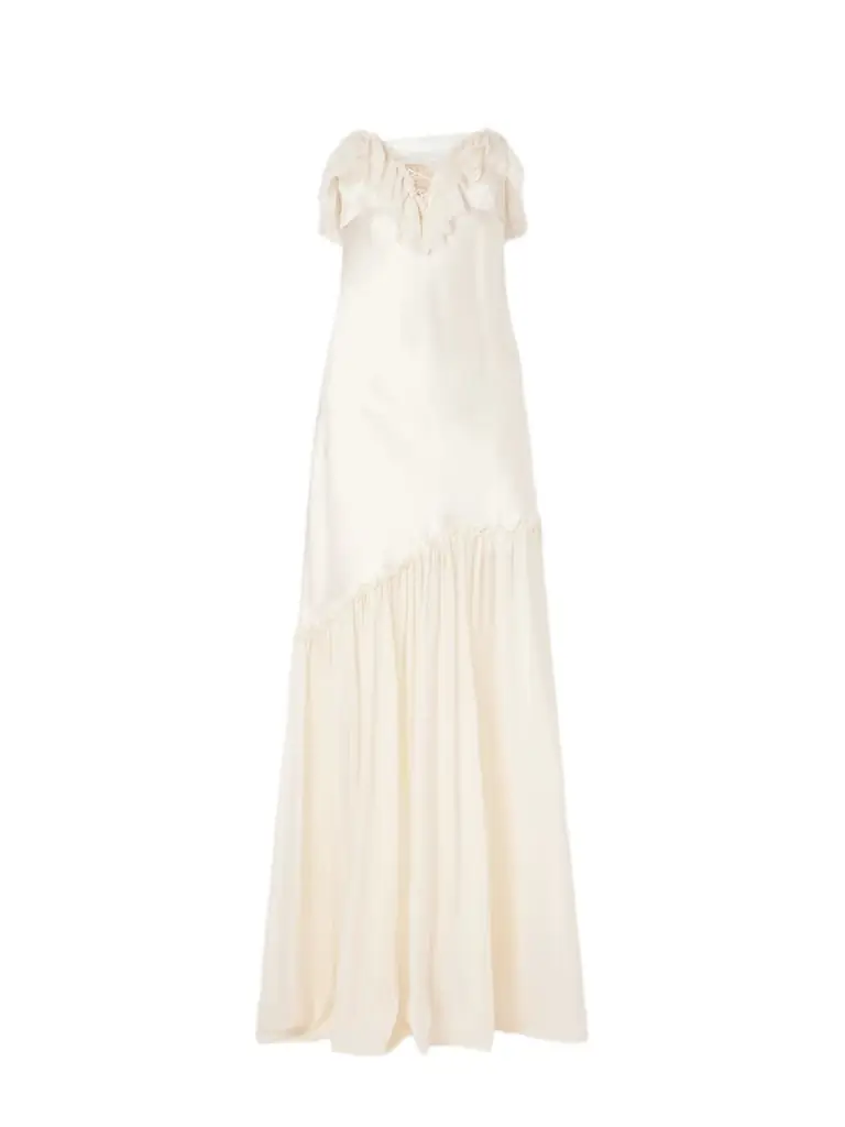 Ulla Johnson Elaria Ruched Silk Maxi Dress