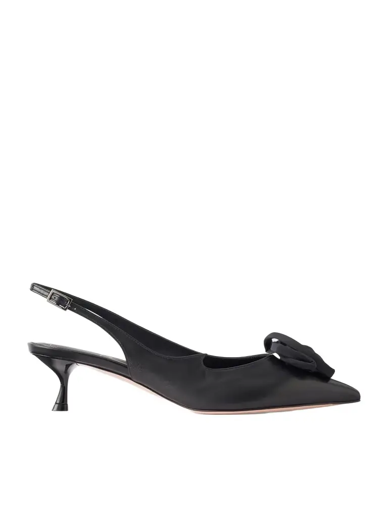 Roger Vivier I Love Vivier Roses 45 Twill-trimmed Leather Slingback Pumps