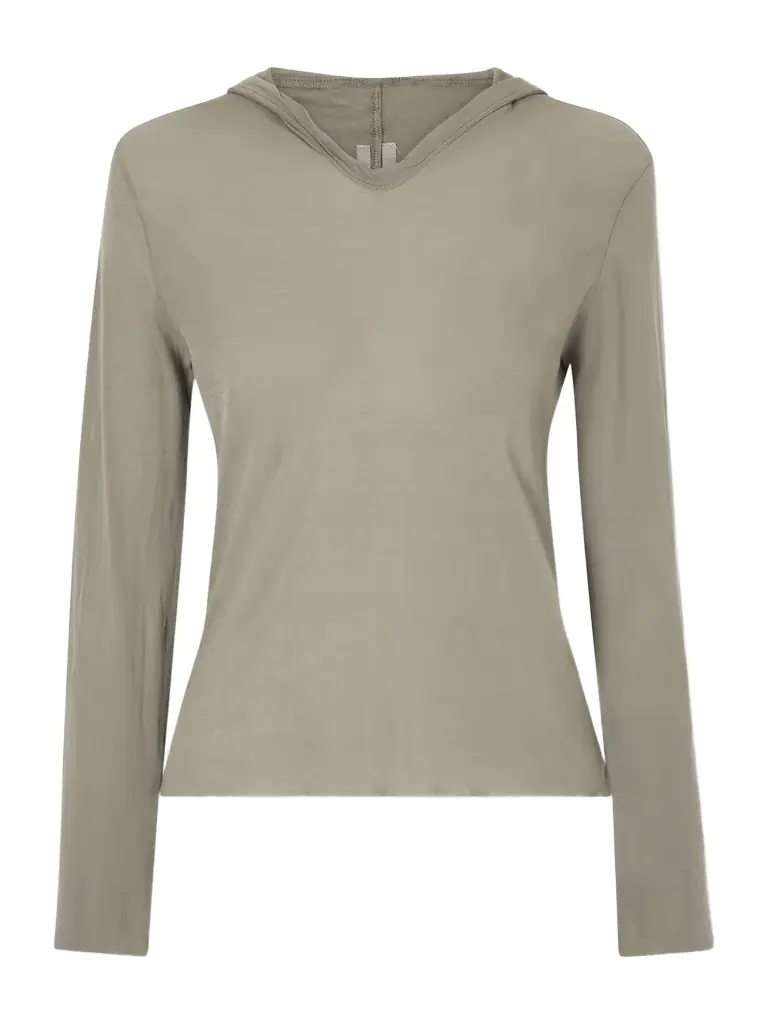 Rick Owens Cropped Cotton-jersey Hooded T-shirt