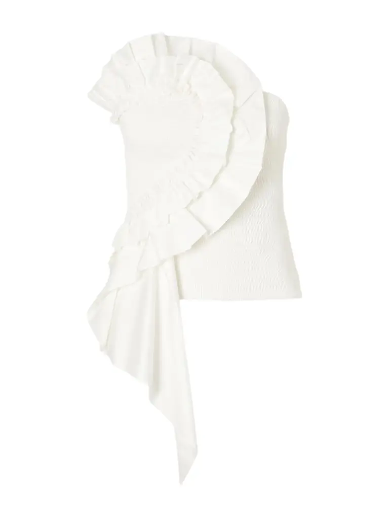 Farm Rio Strapless Ruched Cotton Tank