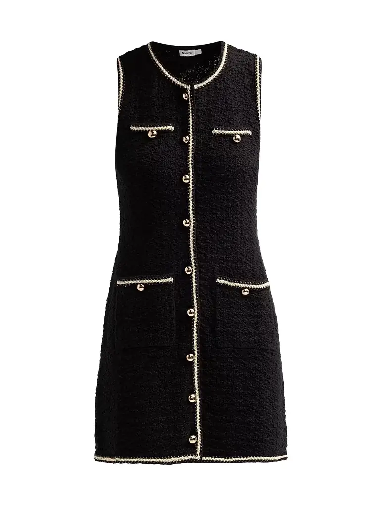 SIMKHAI Women's Kerris Rib-Knit Sheath Mini Dress - Black