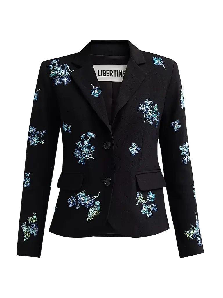 Libertine Women's Bluebell Lane Embellished Single-Breasted Classic Jacket - Black