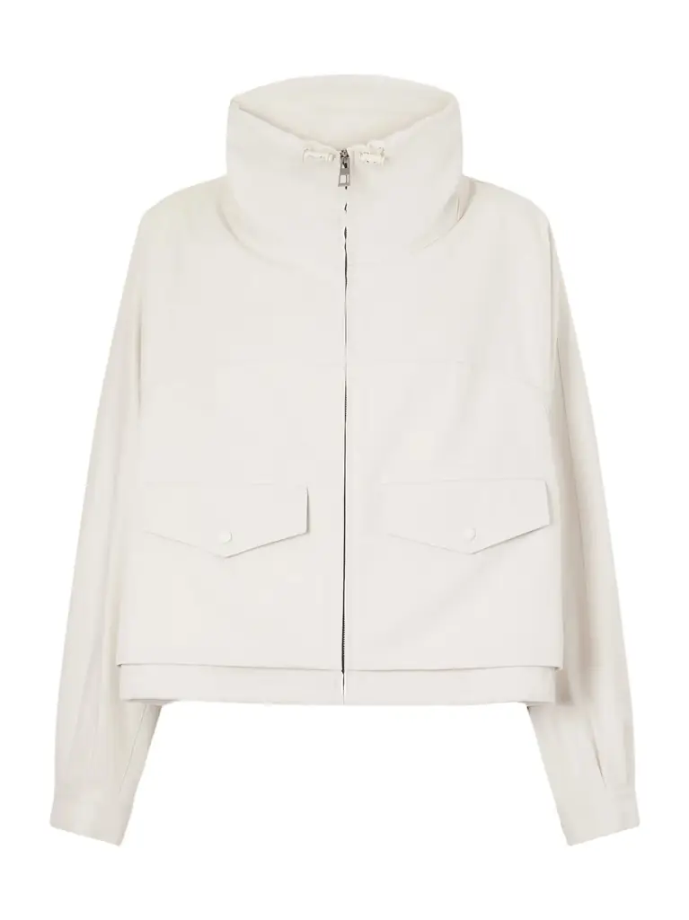 Loewe Leather-trimmed Anagram-embroidered cropped cotton and silk-blend gabardine jacket