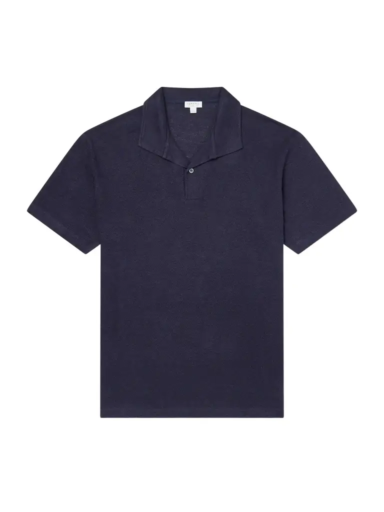 Sunspel Linen-Piqué Polo Shirt - Men