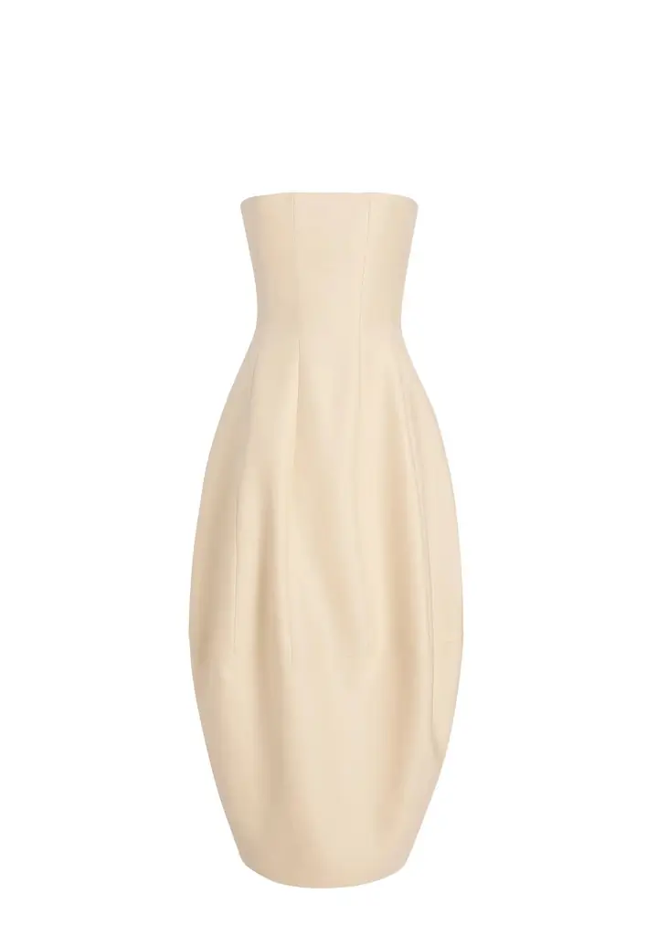Khaite Stela Dress In Ivory Glow